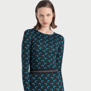 Marine Serre Iconics Jersey Moon Print Top in size S